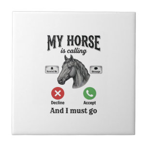 Funny Horse Calling Vintage Engraving T-Shirt_1 Tile