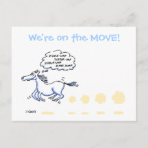 Funny Horse Cartoon Change of Address Postcard