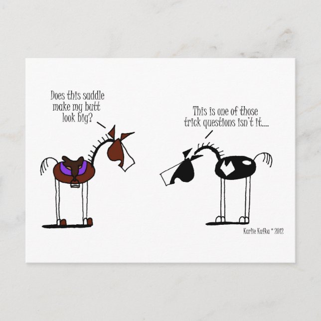 Funny Horse Cartoon Postcard (Front)