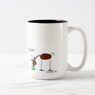 Funny Horse Cartoon Two-Tone Coffee Mug