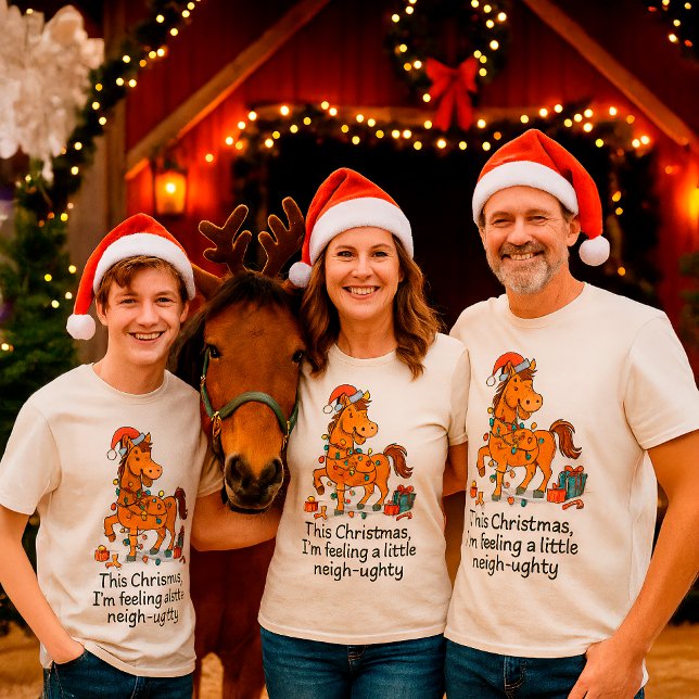 Funny Horse Christmas Farm – Custom Name T-Shirt (Creator Uploaded)