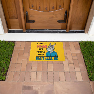 Funny Horse Donkey Smile At People Sarcastic Doormat