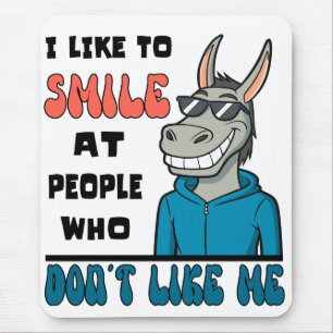 Funny Horse Donkey Smile At People Sarcastic Mouse Mat