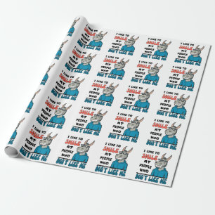 Funny Horse Donkey Smile At People Sarcastic Wrapping Paper