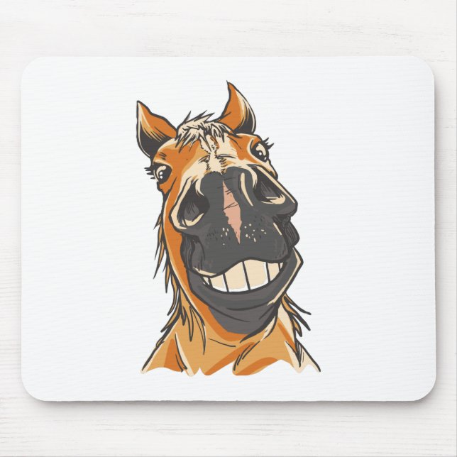 Funny Horse Face Mouse Mat (Front)