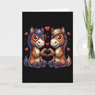 Funny Horse Heart Sign Valentine Horse Womens Mens Card