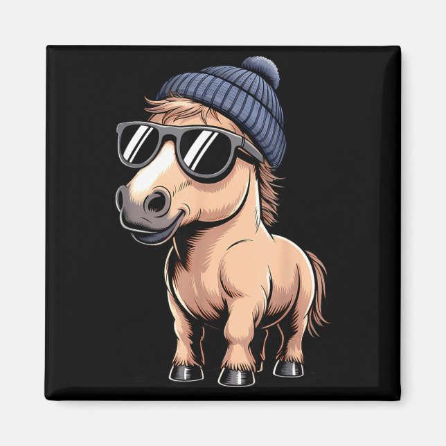 Funny Horse In Retro Style - Farm Humour Ny Funny  Magnet (Front)