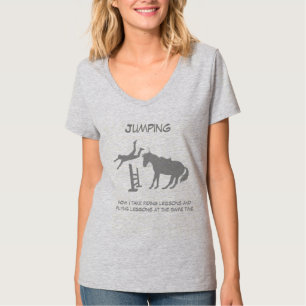 Funny Horse Jumping Flying Falling Humour T-Shirt
