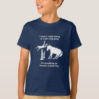 Funny Horse Jumping Stunt Boy In Training