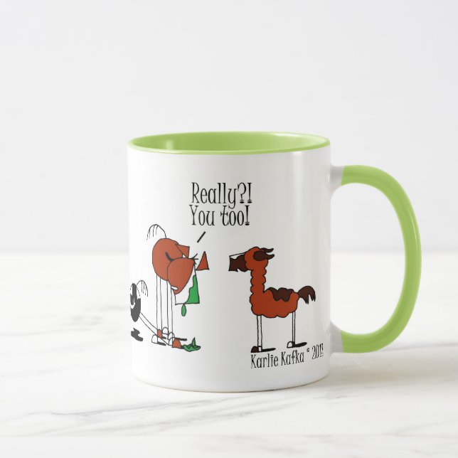 Funny Horse & Llama Cartoon Mug (Right)