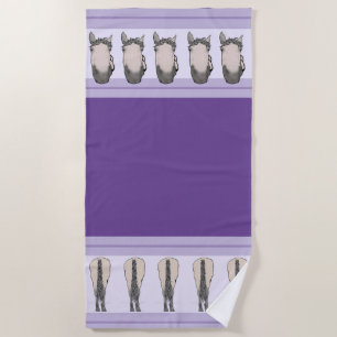 Funny Horse Lover Decor Gift 5 Butts Beach Towel