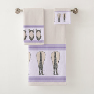 Funny Horse Lover Decor Gift Heads and Tails Bath Towel Set