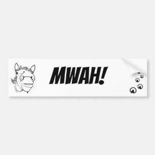 Funny Horse Lover Gift Barn Banter Mwah Bumper Sticker