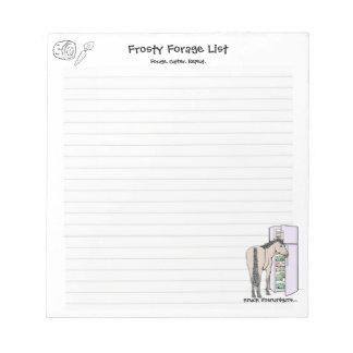 Funny Horse Lover Gift Whimsical Frosty Forage Notepad