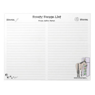 Funny Horse Lover Gift Whimsical Frosty Forage Notepad