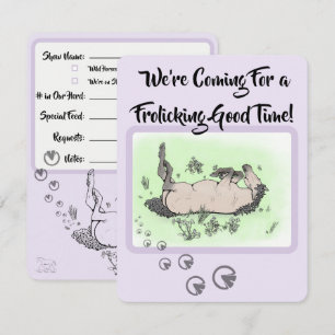 Funny Horse Lover Party Whimsical Floral Frolic RSVP Card