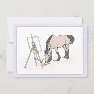Funny Horse Lover Party Whimsical Paint Pony Thank You Card