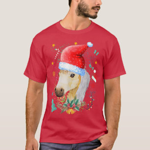 Funny Horse Lover Santa Hat Baby cute Horse Christ T-Shirt