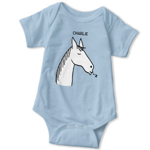 Funny Horse Personalised Baby Bodysuit