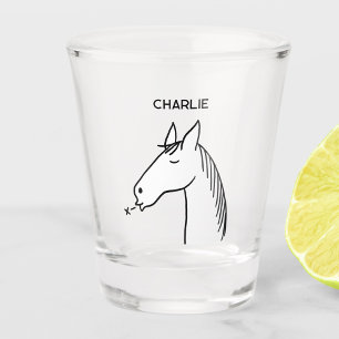 Funny Horse Personalised Shot Glass