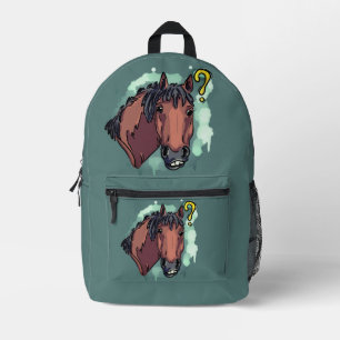 Funny horse printed backpack