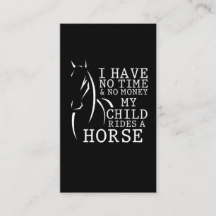 Funny Horse Quote Mother with Riding Child Business Card