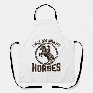 Funny Horse Quote Vintage Western Riding Design_1 Apron