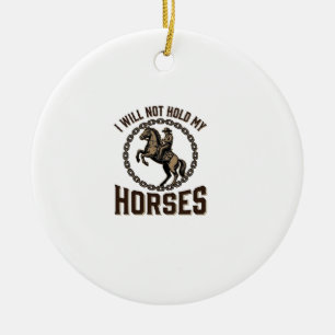 Funny Horse Quote Vintage Western Riding Design_1 Ceramic Tree Decoration