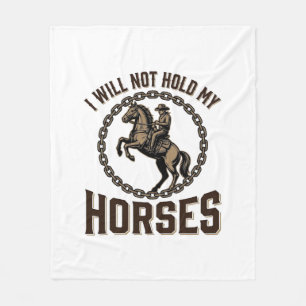 Funny Horse Quote Vintage Western Riding Design_1 Fleece Blanket