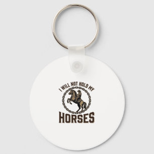 Funny Horse Quote Vintage Western Riding Design_1 Key Ring