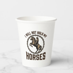Funny Horse Quote Vintage Western Riding Design_1 Paper Cups