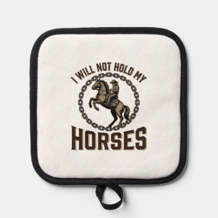 Funny Horse Quote Vintage Western Riding Design_1 Pot Holder