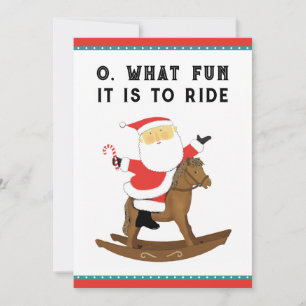 Funny Horse Racing Christmas Holiday Card