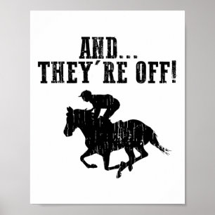 Funny Horse Racing Gift For Men Women Jockeys Race Poster