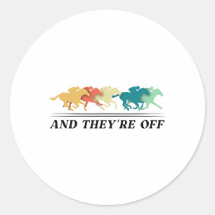 Funny Horse Racing Jockey Racer Der6  Classic Round Sticker