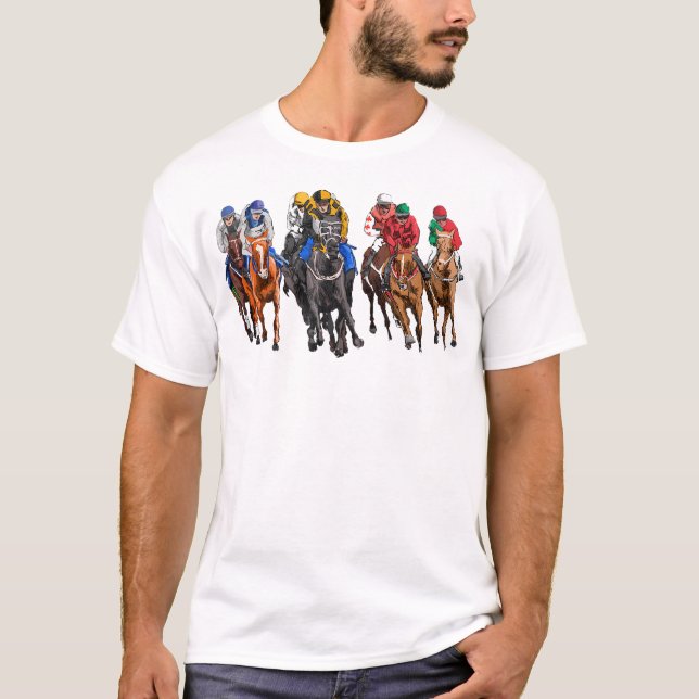 Funny Horse Racing Jockey Racer Derby Rider Race T T-Shirt (Front)