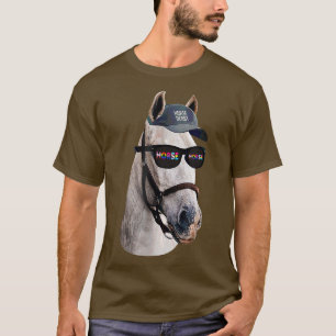 Funny Horse Racing LGBT Horse Portrait KY Derby Ho T-Shirt