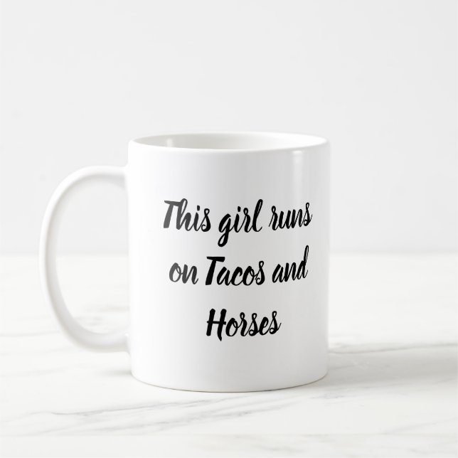 Funny horse rider equestrian tacos horses coffee mug (Left)
