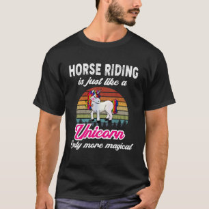 Funny Horse Riding Design  Retro Unicorn  Vintage  T-Shirt