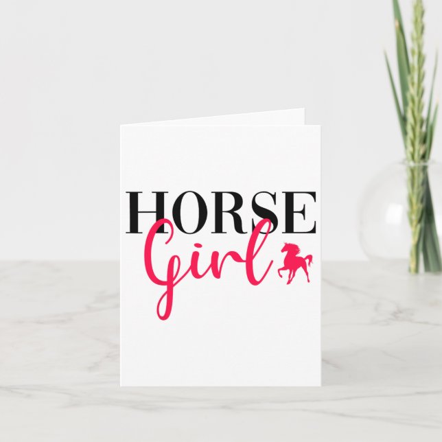 Funny Horse Riding Girl Horseback Riding Horse Gir Card (Front)