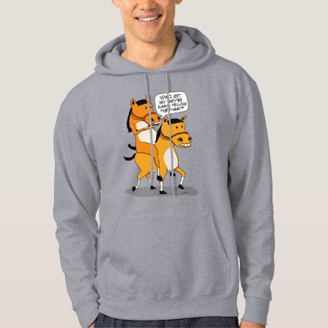 Funny Horse Riding Horse Hoodie (Front)