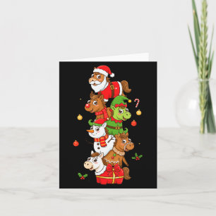Funny Horse Santa Elf Snowman Christmas Womens Men Card