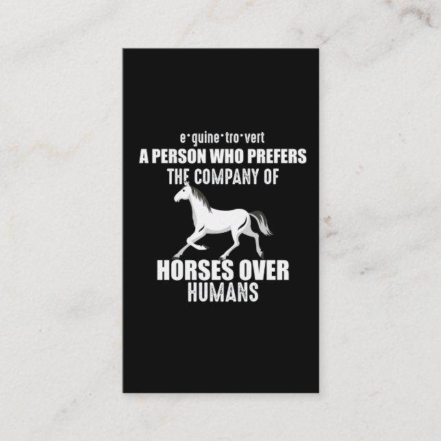 Funny Horse Saying Gift for Horse Lover Girl Business Card (Front)