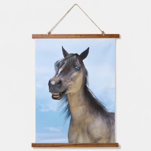 Funny Horse Smile Portrait Art Hanging Tapestry