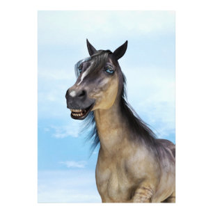 Funny Horse Smile Portrait Art Photo Print