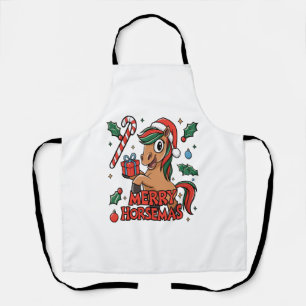 Funny Horse Sublimation, Merry Horsemas Apron