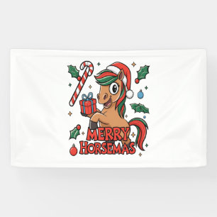 Funny Horse Sublimation, Merry Horsemas Banner