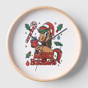Funny Horse Sublimation, Merry Horsemas Clock