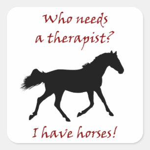 Funny Horse Therapist Square Sticker