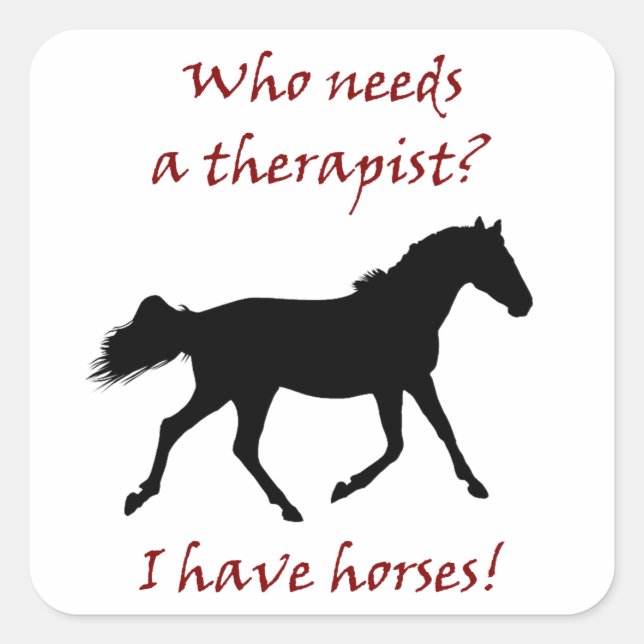 Funny Horse Therapist Square Sticker (Front)